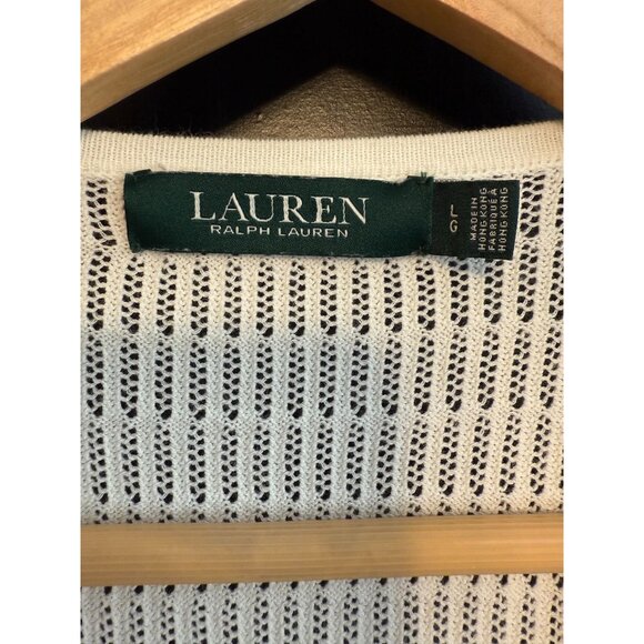 Lauren Ralph Lauren Women's Knitted Cardigan Sweater Large Fringe Long Sleeves - Picture 3 of 9